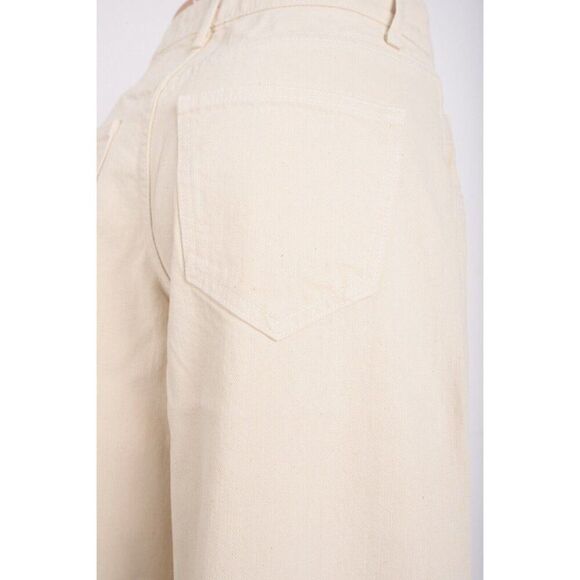 Triarchy Womens Wide Leg Cropped Gaucho Jeans Off White Ivory US 0 EU 25 New - Picture 5 of 8